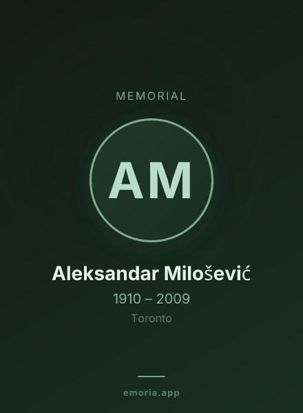 Memorial portrait of Aleksandar Milošević
