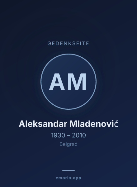 Gedenkportrait von Aleksandar Mladenović