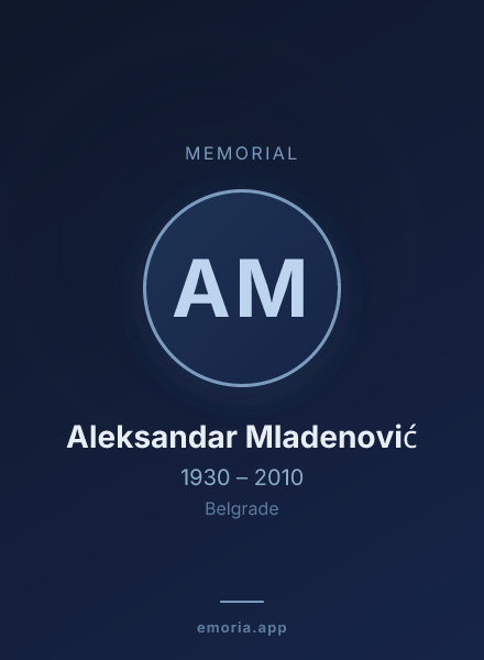Memorial portrait of Aleksandar Mladenović