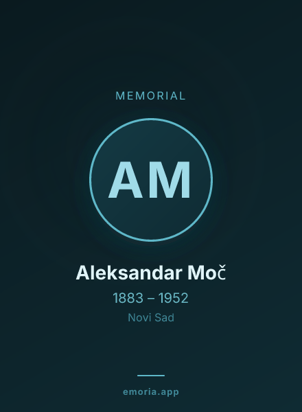 Memorial portrait of Aleksandar Moč