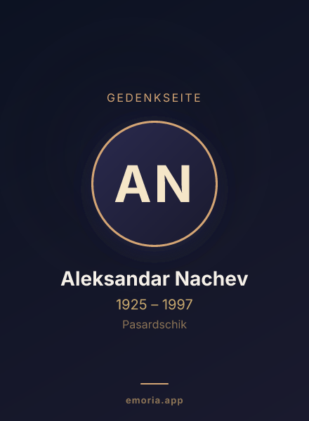 Gedenkportrait von Aleksandar Nachev