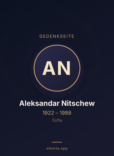 Gedenkportrait von Aleksandar Nitschew
