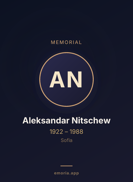 Memorial portrait of Aleksandar Nitschew