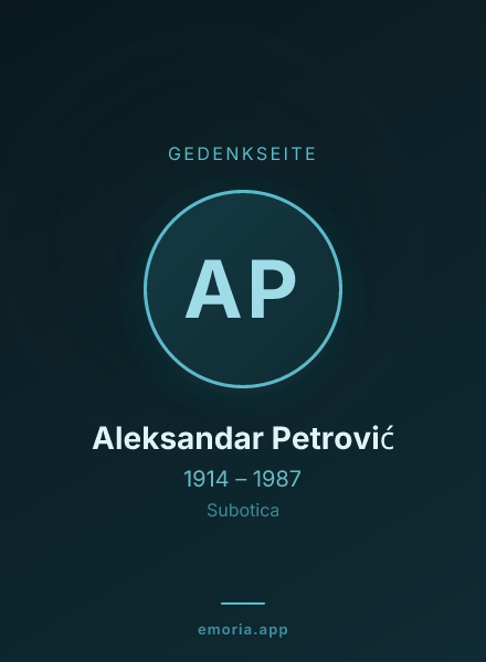 Gedenkportrait von Aleksandar Petrović