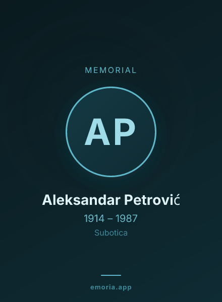 Memorial portrait of Aleksandar Petrović