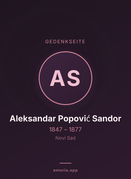 Gedenkportrait von Aleksandar Popović Sandor