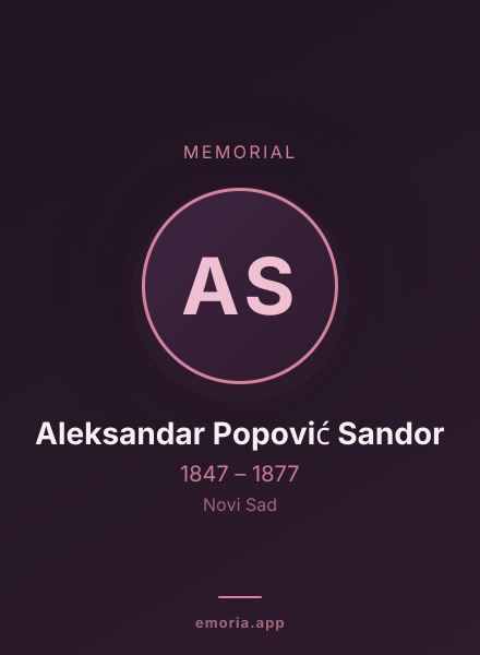 Memorial portrait of Aleksandar Popović Sandor