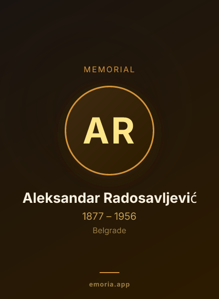 Memorial portrait of Aleksandar Radosavljević
