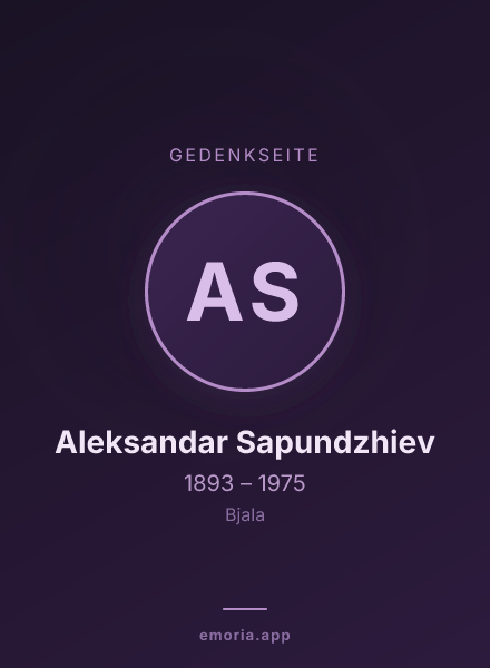 Gedenkportrait von Aleksandar Sapundzhiev