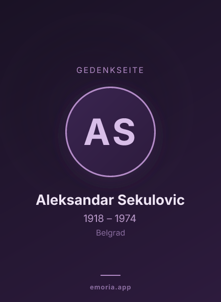Gedenkportrait von Aleksandar Sekulovic