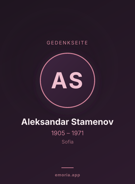 Gedenkportrait von Aleksandar Stamenov