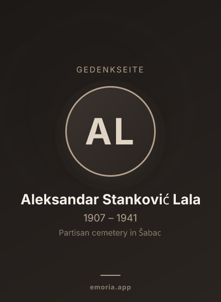 Gedenkportrait von Aleksandar Stanković Lala