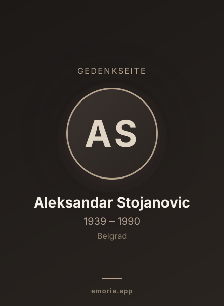 Gedenkportrait von Aleksandar Stojanovic