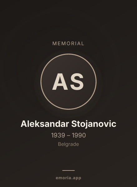 Memorial portrait of Aleksandar Stojanovic
