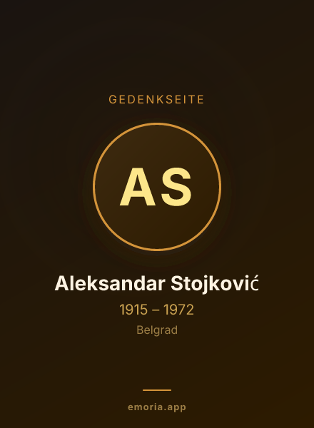 Gedenkportrait von Aleksandar Stojković