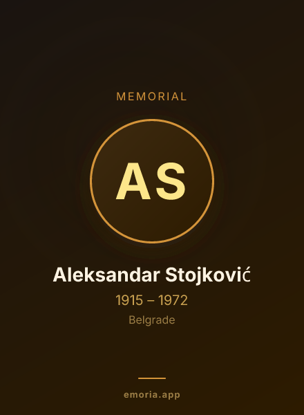 Memorial portrait of Aleksandar Stojković