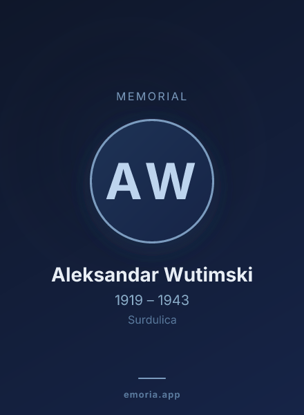 Memorial portrait of Aleksandar Wutimski