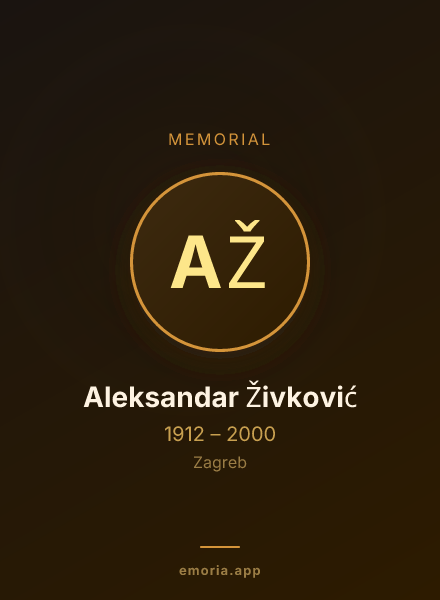 Memorial portrait of Aleksandar Živković
