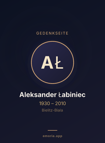 Gedenkportrait von Aleksander Łabiniec