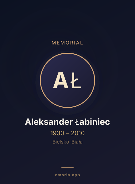 Memorial portrait of Aleksander Łabiniec