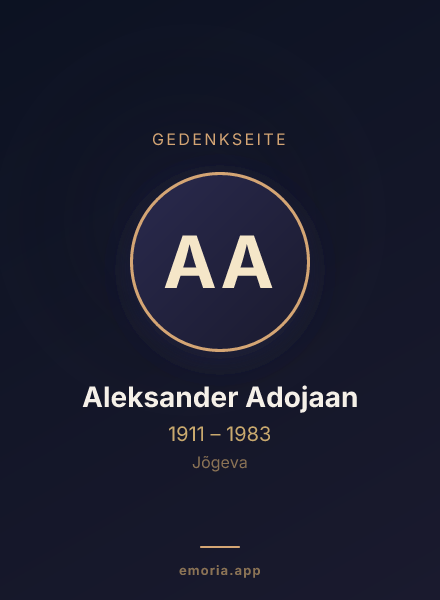 Gedenkportrait von Aleksander Adojaan