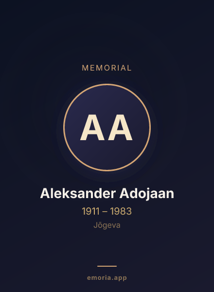 Memorial portrait of Aleksander Adojaan
