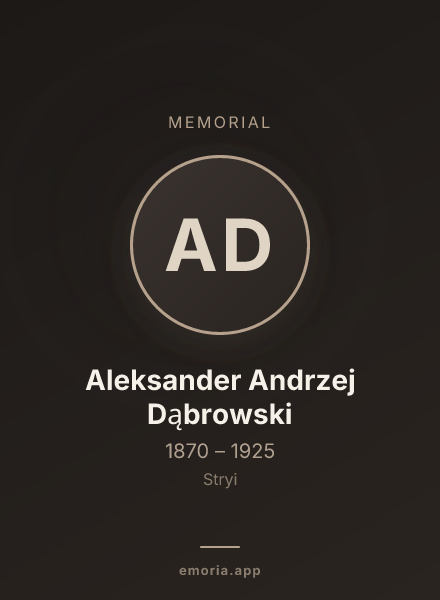Memorial portrait of Aleksander Andrzej Dąbrowski