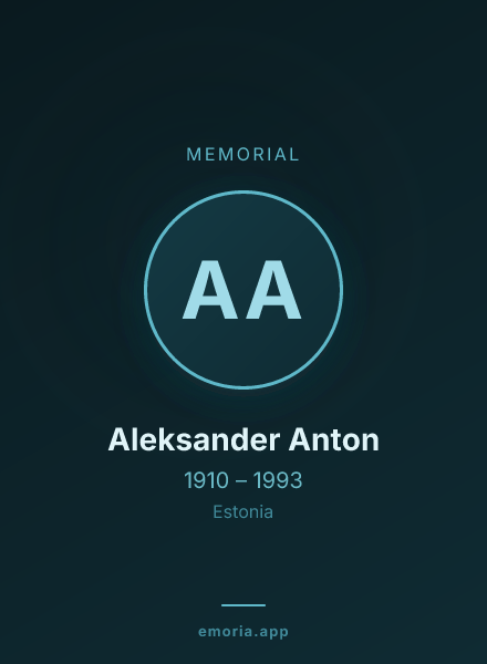 Memorial portrait of Aleksander Anton