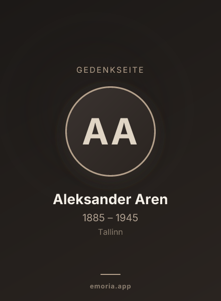 Gedenkportrait von Aleksander Aren