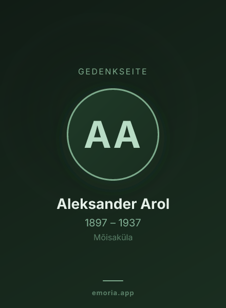 Gedenkportrait von Aleksander Arol