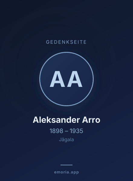 Gedenkportrait von Aleksander Arro