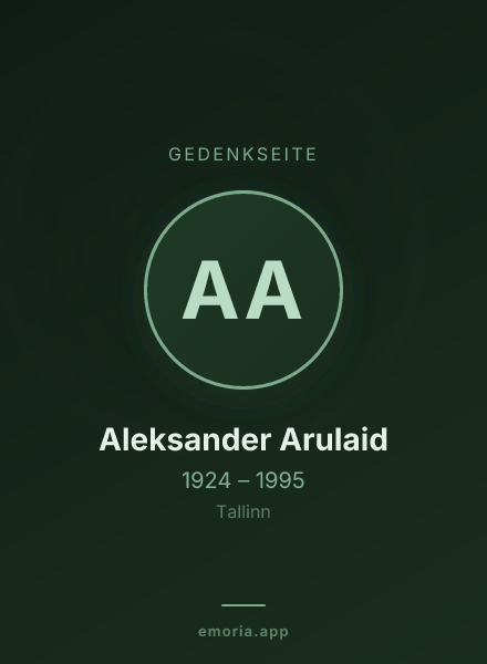 Gedenkportrait von Aleksander Arulaid