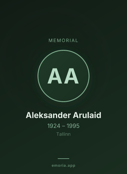 Memorial portrait of Aleksander Arulaid