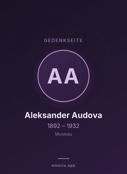 Gedenkportrait von Aleksander Audova