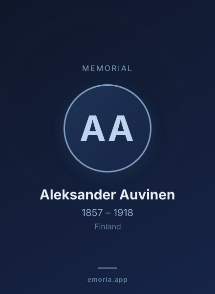 Memorial portrait of Aleksander Auvinen