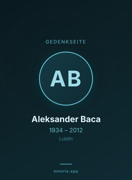 Gedenkportrait von Aleksander Baca