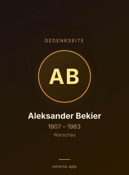 Gedenkportrait von Aleksander Bekier