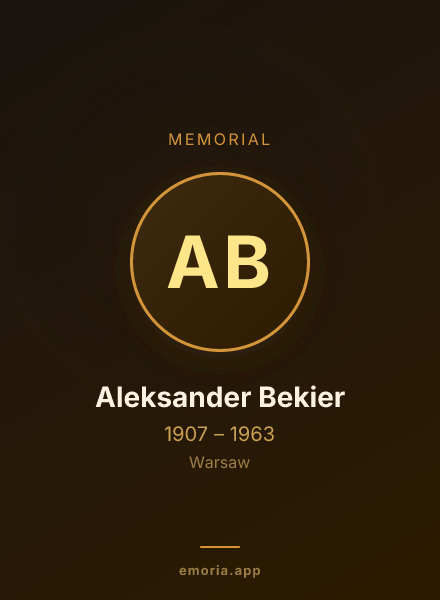 Memorial portrait of Aleksander Bekier