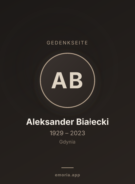 Gedenkportrait von Aleksander Białecki