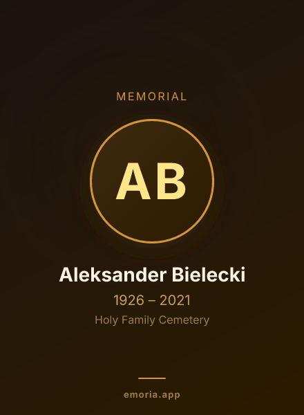 Memorial portrait of Aleksander Bielecki