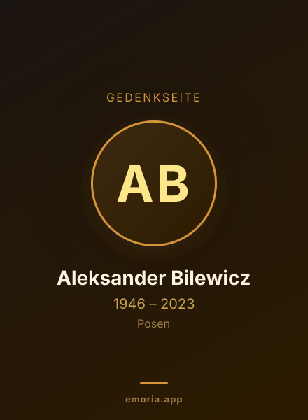 Gedenkportrait von Aleksander Bilewicz