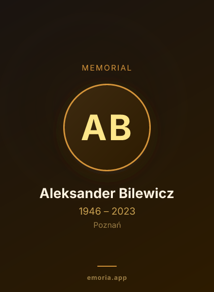 Memorial portrait of Aleksander Bilewicz