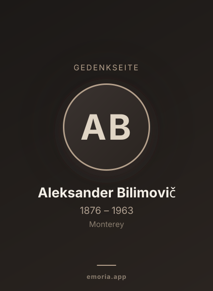 Gedenkportrait von Aleksander Bilimovič