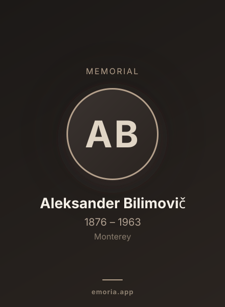 Memorial portrait of Aleksander Bilimovič