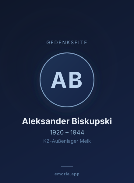 Gedenkportrait von Aleksander Biskupski