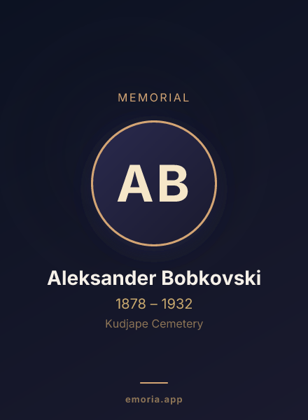 Memorial portrait of Aleksander Bobkovski