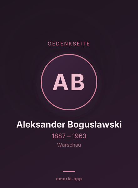 Gedenkportrait von Aleksander Bogusławski