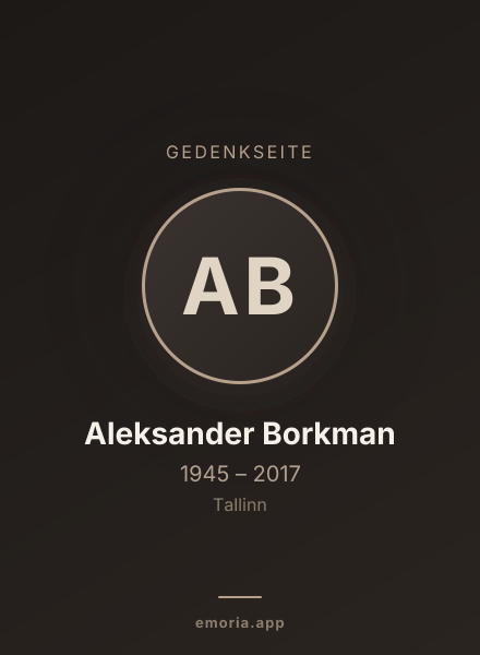 Gedenkportrait von Aleksander Borkman