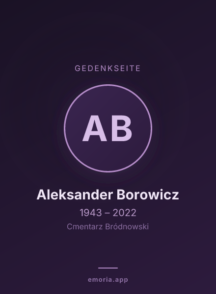 Gedenkportrait von Aleksander Borowicz