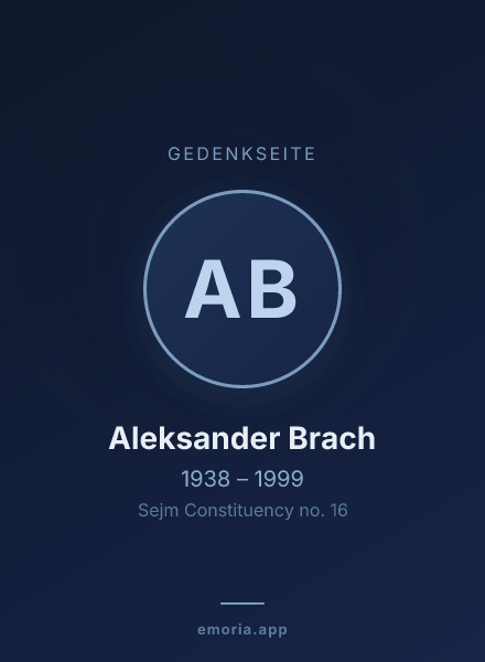Gedenkportrait von Aleksander Brach